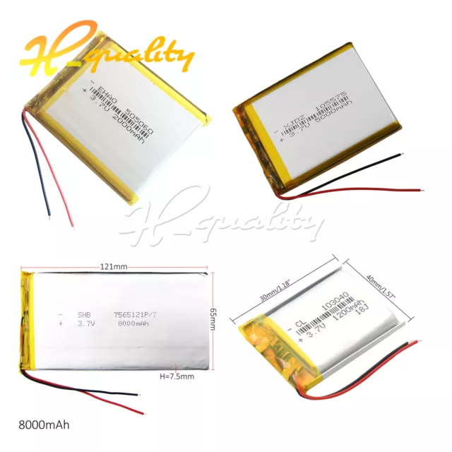 Rechargeable 3.7V 1200mAh 5000mAh Li-Po Battery For GPS earphone DVD PDA E-book