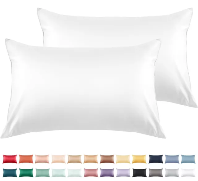 Cotton Pillow Cases Size Set of 2 600 Thread Count Pillowcases Standard White