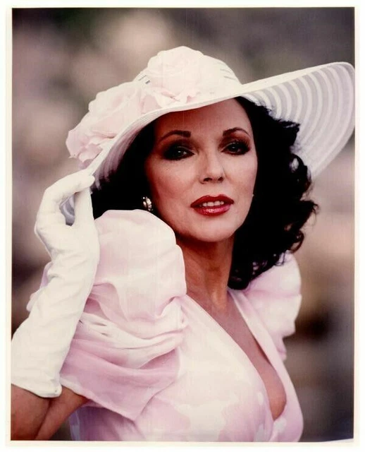 JOAN COLLINS DYNASTY Star 80's Busty Glamour Shot Vintage 8x10 Color