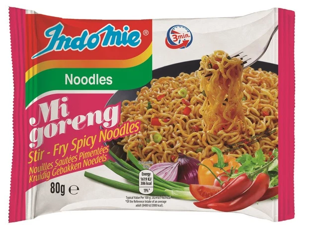Pedini istantanei IndoMie MI GORENG [40x 80 g] caldi e piccanti