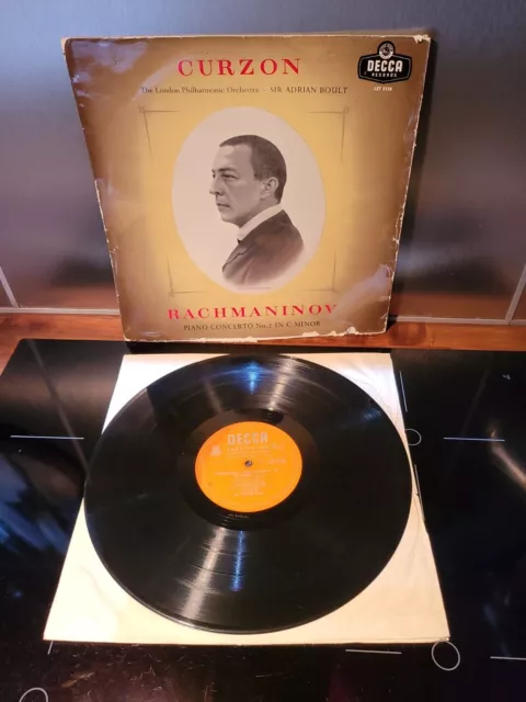 Curzon Boult Rachmaninov Piano Concerto No. 2 LXT 5178 Decca Mono 12" LP 1956