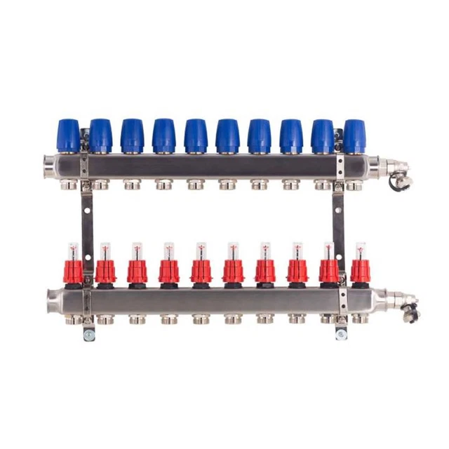 Collettore PEX 3/4 Distributore Per Impianto Riscaldamento A Pavimento Nordic Tec - 2-12 Circuiti, Ottone AC Mesh Pro - Foto 4