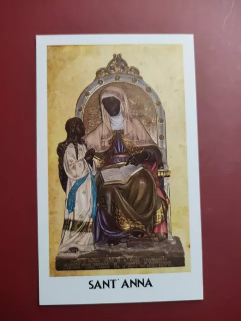 Sant' Anna con Santa Maria, Nera con preghiera in spagnolo santino holy card