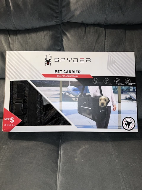 Spyder Pet Carrier Airline Approved BLACK Small up to 20lbs