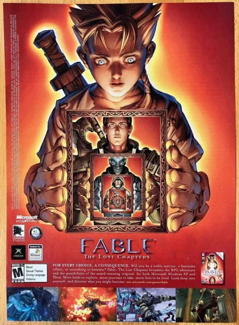 2005 FABLE THE Lost Chapters Xbox PC Vintage Print Ad/Poster Official ...