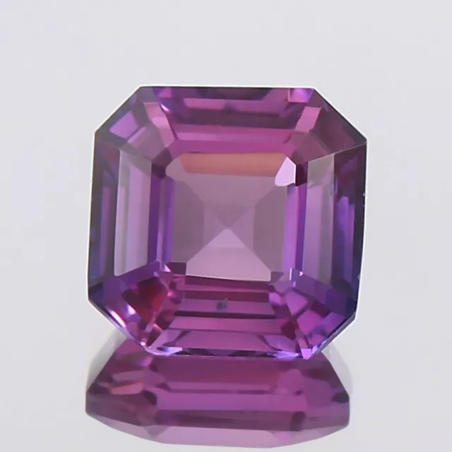 AAA Natural Bi-Color Ceylon Purple Sapphire Loose Asscher Cut Gemstone 7.70 CT