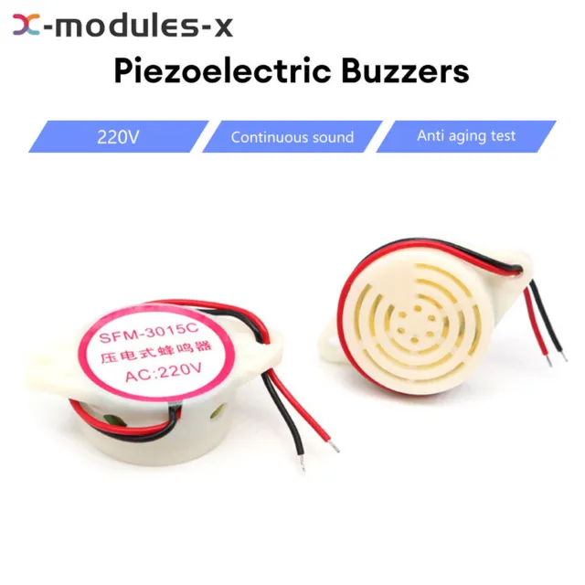 SFM-27 3015C Active Piezoelectric Buzzer AC220V Continuous Sound Beep Alarm New
