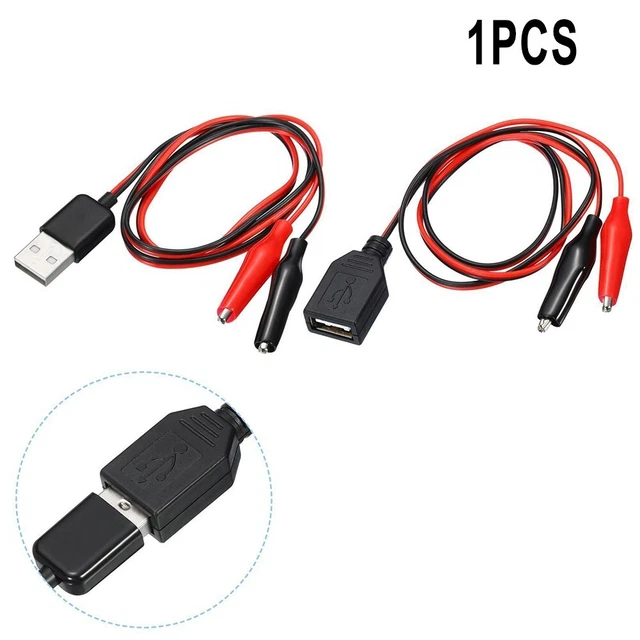 Morsetto coccodrillo rosso e nero parti spina/presa USB vendita calda