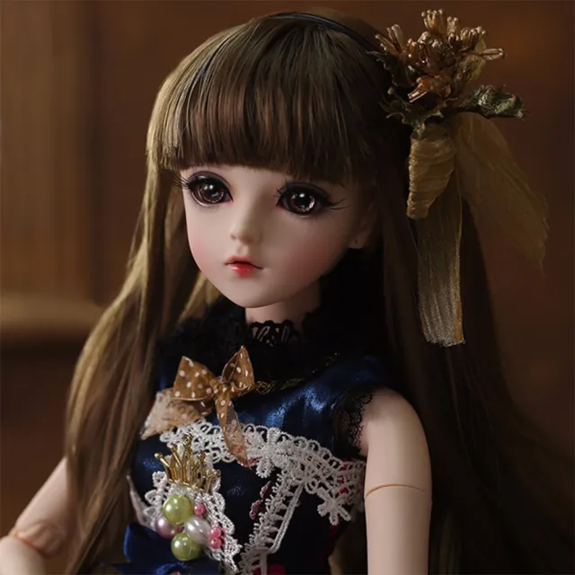 1/3 BJD Doll Ball Jointed Body Girl Dolls Eyes Face Makeup Wig Clothes Set GIFT