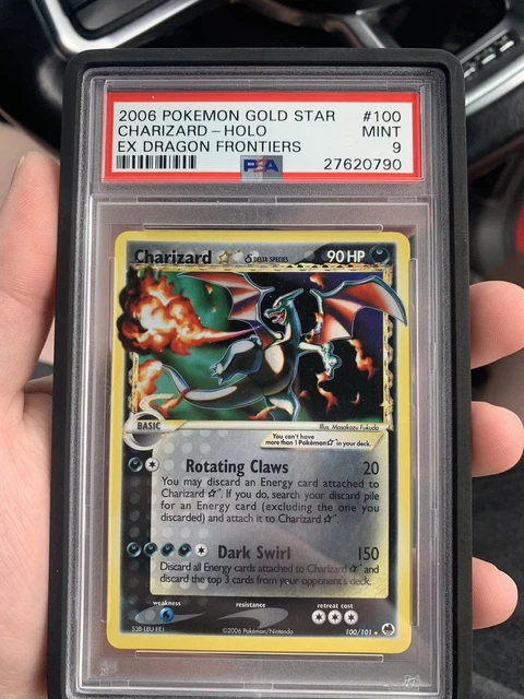 POKÉMON GOLD STAR Charizard PSA 9 - EX Dragon Frontiers Near Mint Holo ...