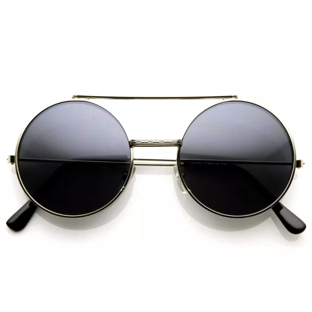 Limited Edition Color Flip-Up Lens Round Circle Django Sunglasses - 8795