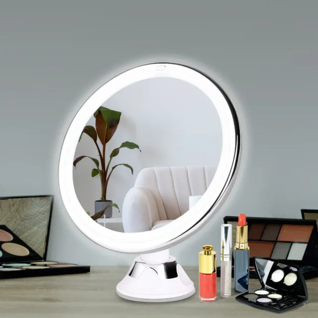 10X Magnifying Mirror With LED Lights Make Up Shaving Illuminated Cosmetic UK 3