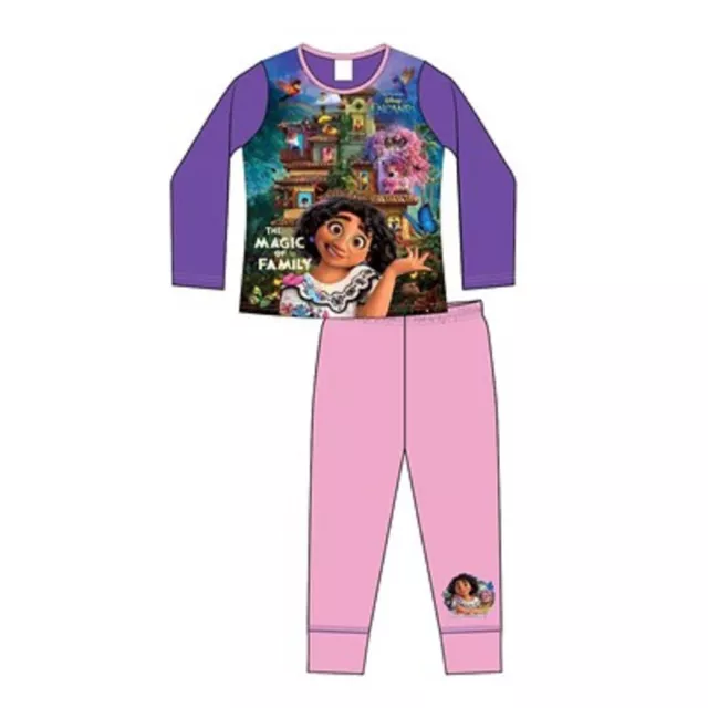 Girls Disney Frozen Encanto Lilo Long Length Pyjama Nightwear Pjs Age 3-10 Years