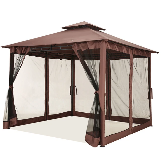 Pavillon 3x3M Faltpavillon Partyzelt Wasserdicht UV Gartenzelt mit Seitenteile