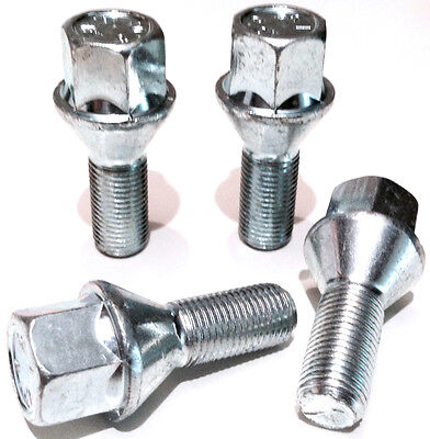 alloy wheel bolts nuts lugs M12 x 1.5 - m12x1.5, 17mm Hex, taper seat x 4