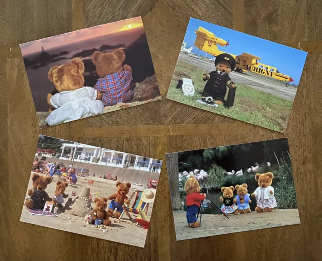 Jersey Teddy - 4x Vintage Teddy Bear Collectors Postcards : MINT Condition