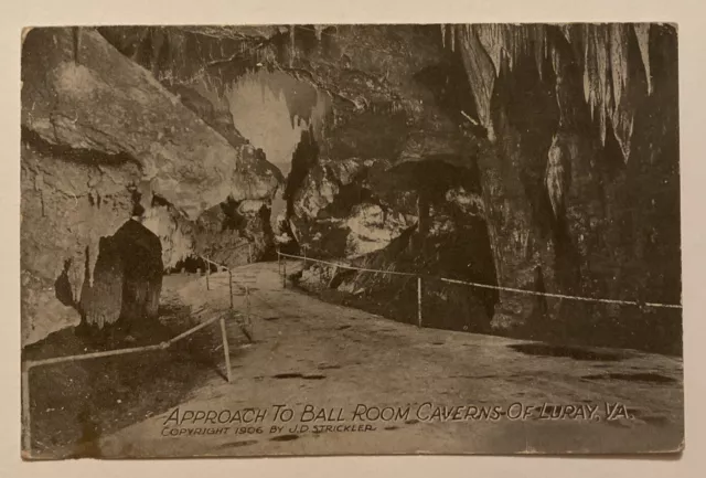 Approach To Ball Room, Caverns Of Luray, Virginia, Vintage Postcard