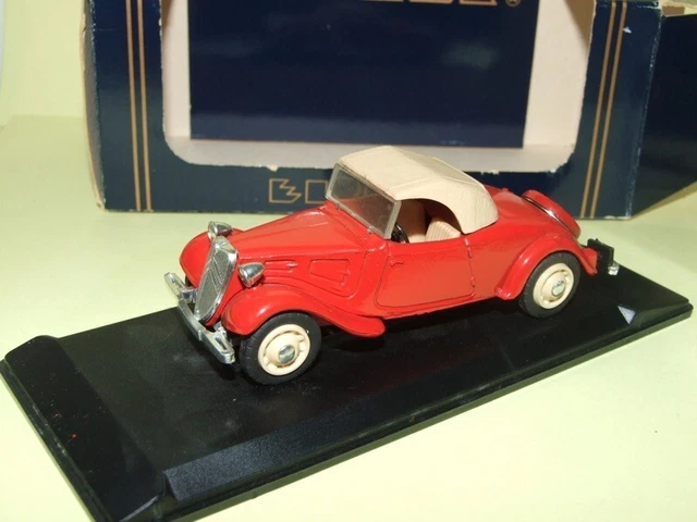 CITROEN TRACTION 11 BL Cabriolet 1938 Rouge capote beige ELIGOR 1002 1:43