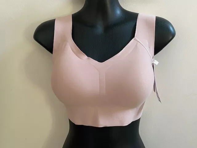 Ubras Light Pink Wireless Pull On Thick Strap Tank Bra Size Large