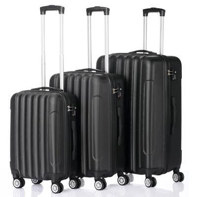 Trolley Case 3-Piece Hardside Lightweight Spinner Luggage Bag Set w/TSA