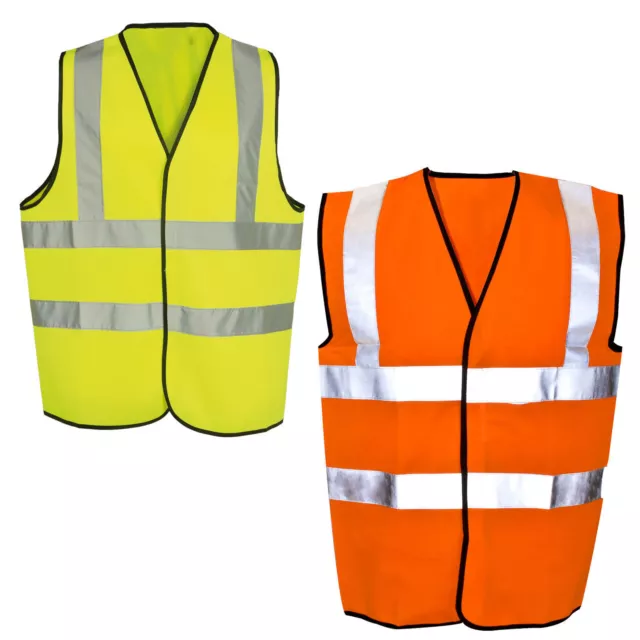 Hi Viz Safety Vest Waistcoat High Vis Visibility Reflective Yellow Orange Jacket