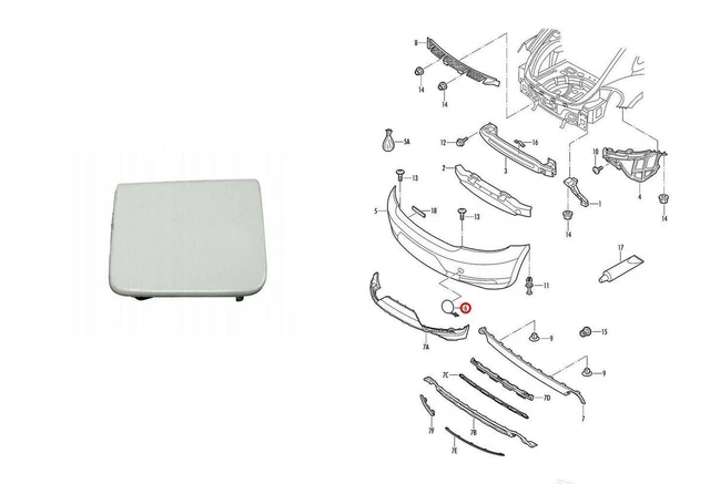 Cache Crochet Remorquage Pare-Chocs Arrière XC60 2018-2021 – Blanc ABS, Clip Facile, Look OEM Parfait