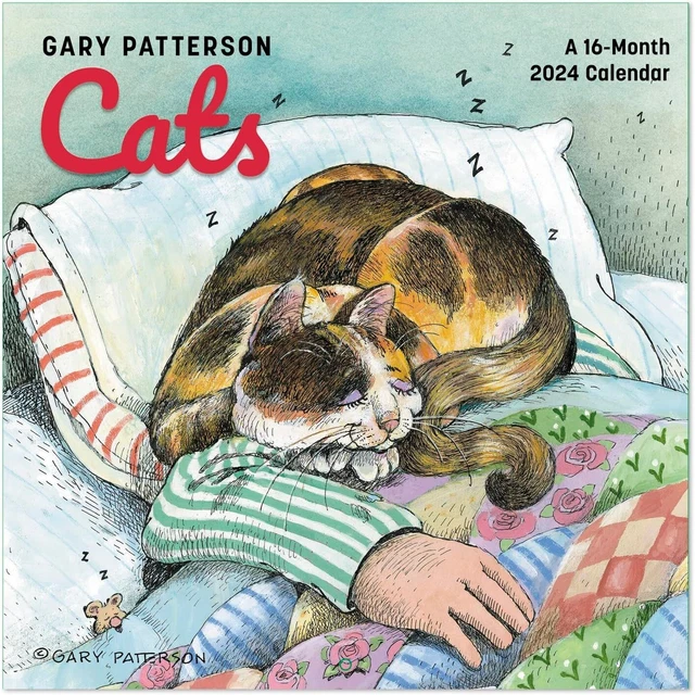 Gary Patterson - Gatti - 2024 Mini Calendario da Parete 7x7 - Nuovo - DDMN43