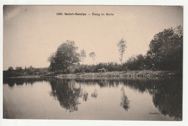 SAINT SAULGE - Nievre - CPA 58 - l' Etang du Merle - Pecheurs