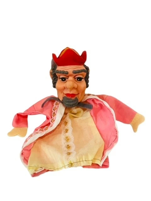 Hand Puppet toy 1969 Muppets Mr Rogers vtg antique Jim Henson King Friday pink