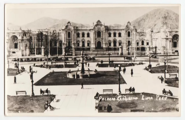 Government Palace of Lima Peru RPPC Building Vintage Photo EKC 1940s Postcard