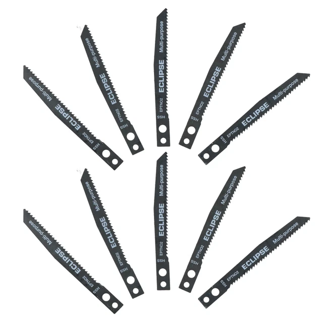 10pc EPTN02 HSS Eclipse Jigsaw Blade 2.5 - 6mm Cutting Pitch 1.8mm Medium-Thick 2
