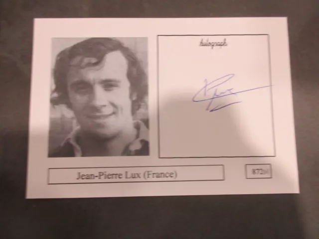 Autographe Jean Pierre Lux sur carte Rugby 4