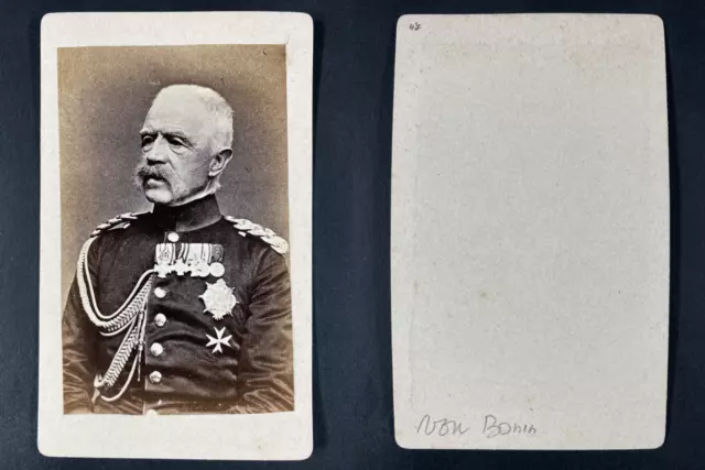 Général Adolf von Bonin Vintage cdv albumen print.Albert Ferdinand Adolf Karl