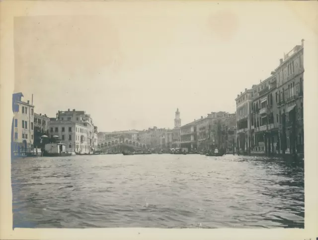 Italie, Venise, Le Grand Canal et le Ponte Rialto, 1909, Vintage silver print vi