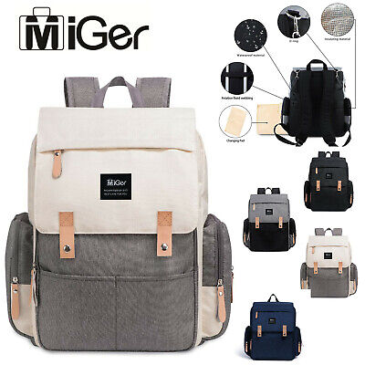 Miger Mummy Mom Diaper Bags Large Capacity Maternity Nursing Baby Backpack