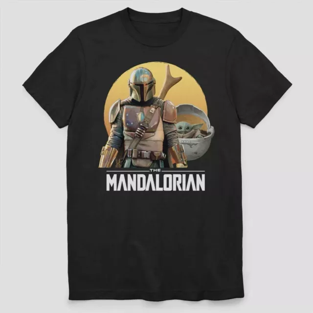 Black Star Wars The Mandalorian T-Shirt Baby Yoda Men’s  L Large