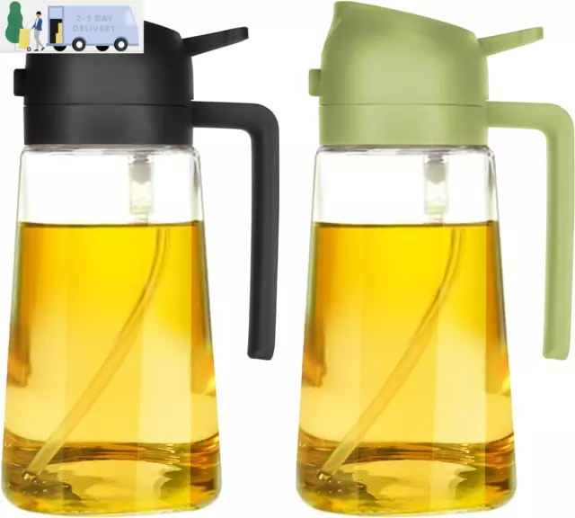 16Oz Oil Dispenser Bottle for Kitchen - 2 in 1 Olive Oil Dispenser and Oil Spray