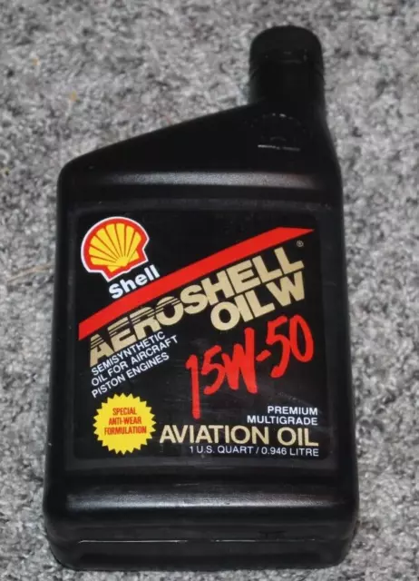 VINTAGE SHELL AEROSHELL OIL W 15W-50 AVIATION Oil