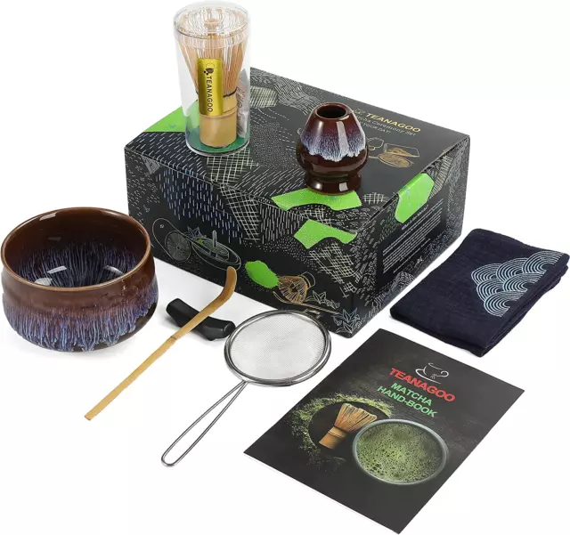 Matcha Tea Set, Japanese Tea Set, Matcha Bowl, Matcha Bamboo Whisk, Scoop, Sifte