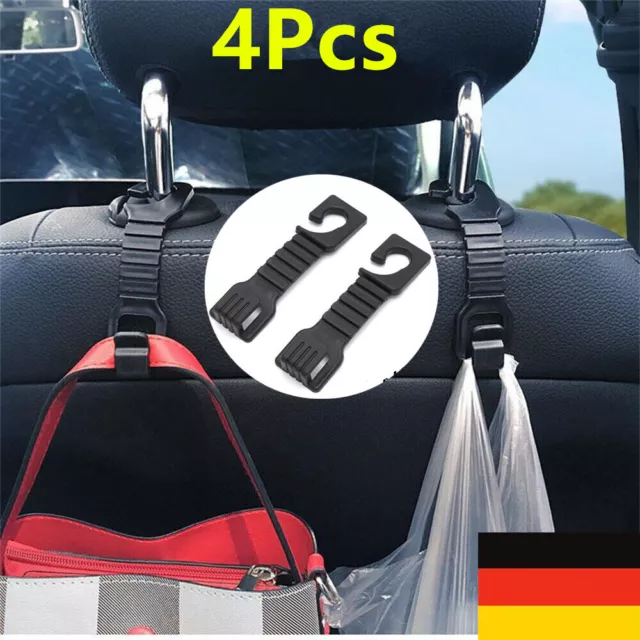 4x Auto KFZ Kopfstütze Haken Halterung Autositz Kleiderbügel Rücksitz  Aufhänger