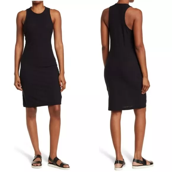 James Perse Racerback Tank Dress Black, Biscuit Size 2(M), 3(L), 4(XL) NWT $155