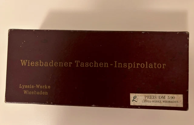historischer Taschen Inhalator /Inspirolator Lyssia Werke Wiesbaden