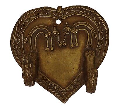 Heart Shape Elephant Design Antique Style Handmade Brass Cloth Wall Hanger Hook