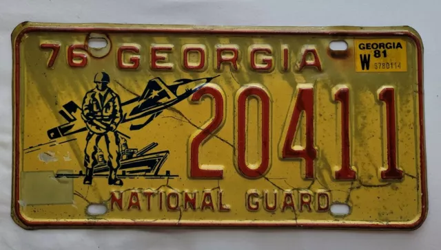 1976 Georgia National Guard License Plate