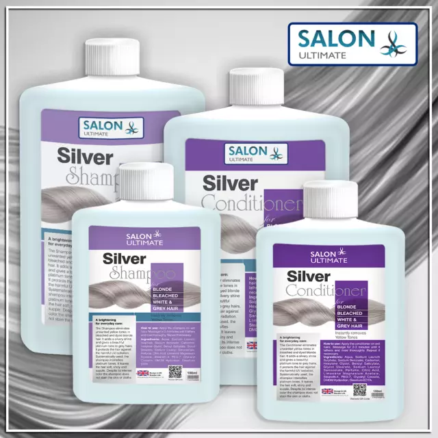 SALON Silver Purple Toning Shampoo Conditioner Grey BLONDE 100ML-250ML UK SELLER