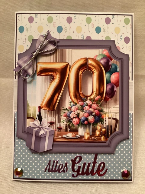 3D GRUSSKARTEN GLÜCKWUNSCH Karte zum 70 Geburtstag Karten edle ...