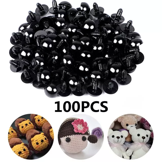 100X Plastic Safety Eyes Soft Toys Teddy Bear Doll Animal Making DIY Craft Screw