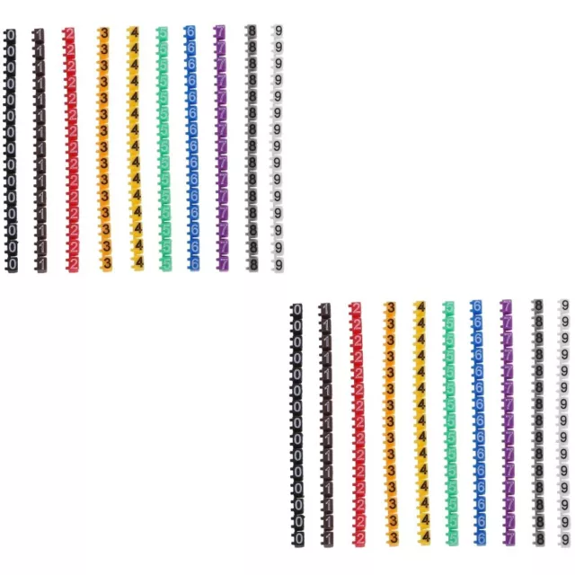 300 pcs Colorful Cable Marker 0-9 Coded Number Labels Colorful Identification