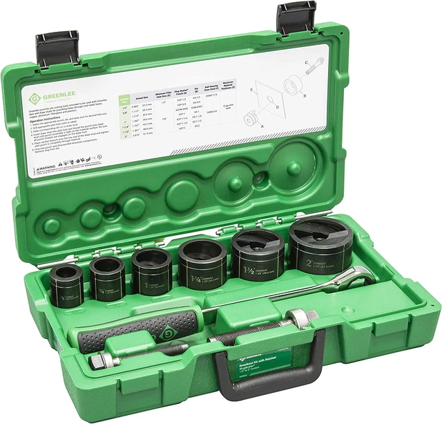 7238SB Slug-Buster Knockout Punch Kit with Hex Ratchet , 1/2" - 2"