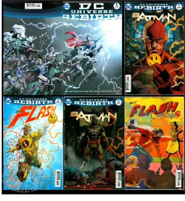 Batman/Flash The Button Set(#21,22)+Dc Universe: Rebirth #1(Cgc Em)(9.8)Watchmen